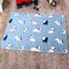 100x75cm Coral Fleece Warm Bullterrier Print Pet Bed Mats House Soft Blankets for Small Medium Large Cats Dogs
