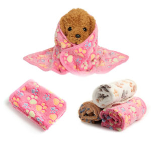 1PC Hot Warm Size XS-L Pet Mat Small Large Paw Print Cat Dog Puppy Fleece Soft Blanket Cushion Pet Accessories