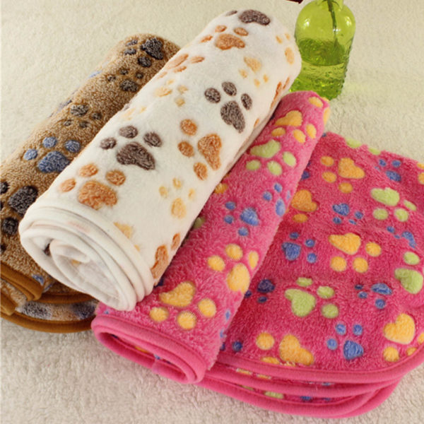 3 Color Cute Floral Pet Cat Sleep Warm Paw Print Dog Cat Puppy Fleece Soft Dog Blanket Pet Dog Beds Mat for dogs 40 X 60cm