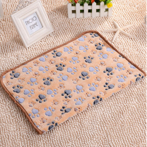 40x60cm Cute Paw Pet Sleep Warm Dog Cat Mat Puppy Soft Coral Fleece Blanket Beds Pet Mats Sofas