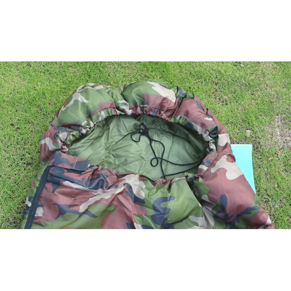 JHO-Cotton Camping sleeping bag 15~5degree envelope style camouflage Multifuntional Outdoor SleepingBag Travel Keep Warm LazyBag