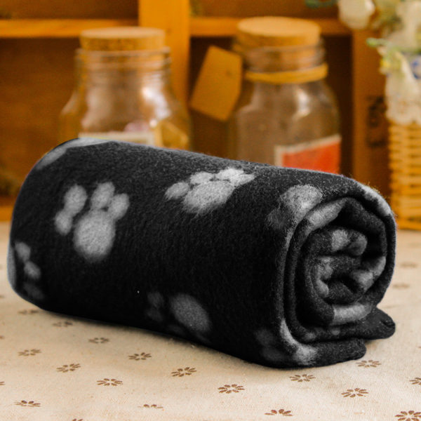 Large 60cmx70cm Pet Dog Cat Soft Warm Paw Print Blanket Pet Cat Puppy Fleece Blanket Pet Cartoon Quilt Mat 1pcs