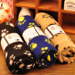 Lovely Pets Mat Design Paw Print Soft Warm Fleece Pet Blanket Dog Cat Mat Puppy Bed Sofa