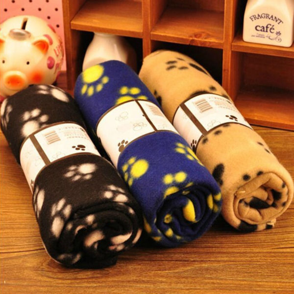 Lovely Pets Mat Soft Warm Fleece Paw Print Design Pet Puppy Dog Cat Mat Blanket Bed Sofa Pet Warm Product Cushion Cover Towel