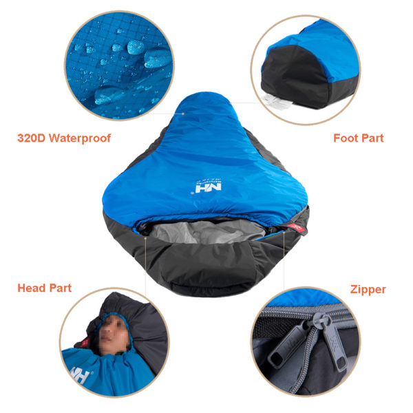 Naturehike Outdoor Professional Mummy Sleeping Bag Hiking Warm Lightweight Compact 3-4 Season For Adult/Child With Carry Bag