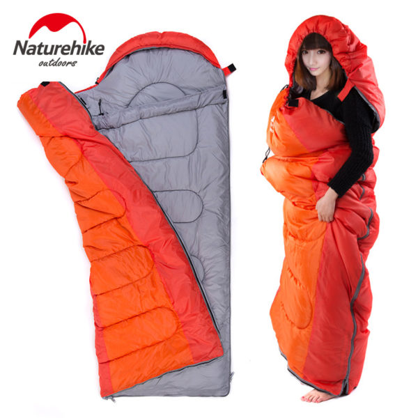 Naturehike Spring and Autumn Camping Sleeping Bag Soft Sleeping Bags Envelope Spliced Left Right Splicing Single Blue Orange