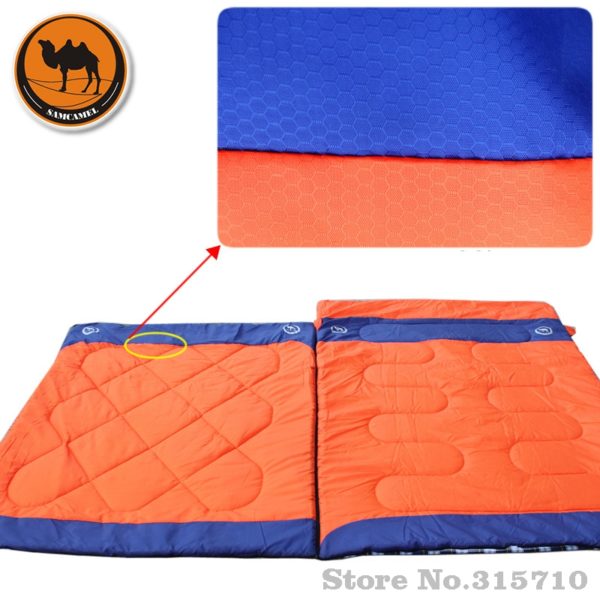 Outdoor Double Sleeping Bag Envelope Spring and Autumn Camping Hiking Portable Sleeping Bag filling cottom for couple