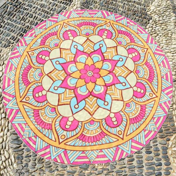 Round Beach Towel Yoga Mat Printed Circular Scarf Chiffon Shawl Outdoor Hippie Blanket Best Price