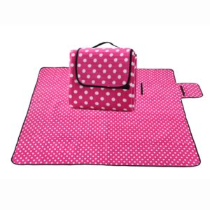 Sew Crane Multi-functional Picnic Blanket Outdoor Camping Rug Beach Mat Travel Play Mat, Pink Polka Dot