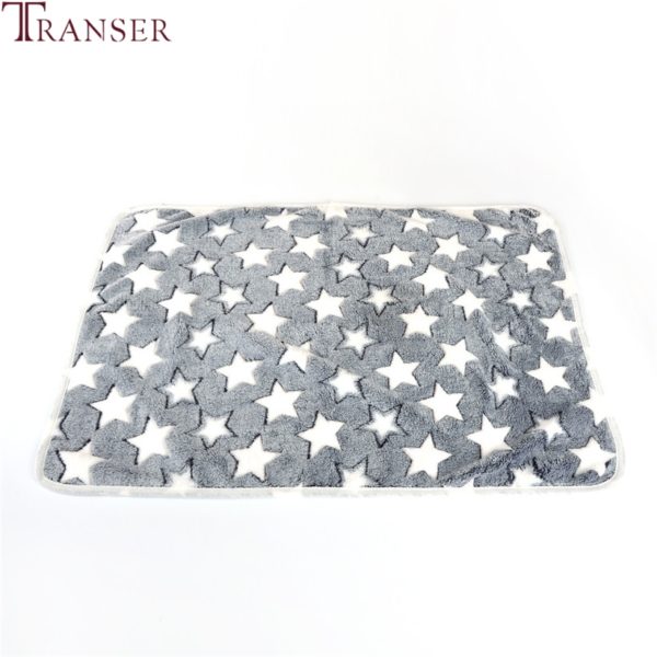 Transer Dog Bed Soft Flannel Fleece Star Print Warm Pet Blanket Sleeping Bed Cover Mat For Small Medium Dog Cat 80102