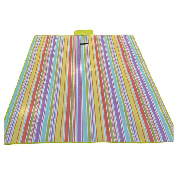 Waterproof Carpet Blanket Outdoor Beach Camping Picnic Mat 150x130cm, Multicolor-Stripe