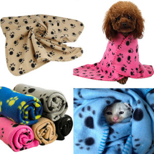Wholesale Pet Cat Kitten Dog Puppy Winter Blanket Warm Beds Mat Cover Soft Fleece Paw Print 7KIO